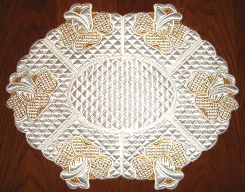 rose oval placemat