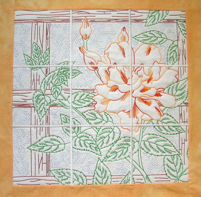 Rose Window Quilt in the hoop