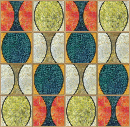 curvaceous quilt in the hoop squares