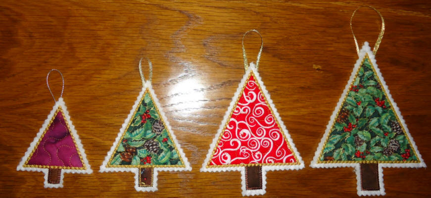 applique trees ornaments