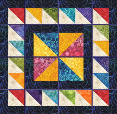 pin wheel quilt block with sashing geese