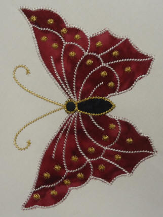applique butterfly stitched