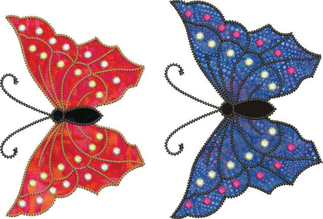 applique butterfly two sizes