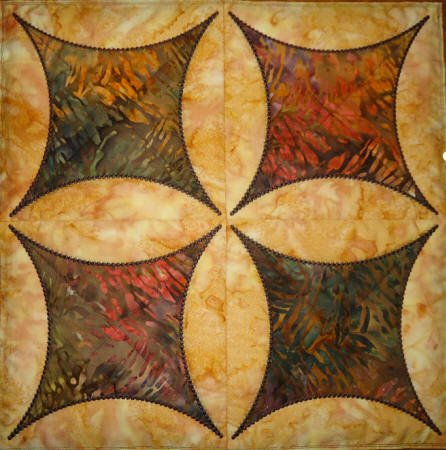 cathedral orange peel quilt square in the hoop