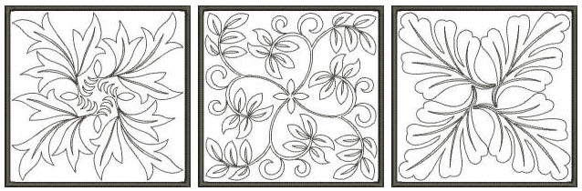 decorative quilting leaves and flowers