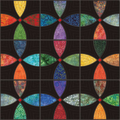 flowering snowball quilt in the hoop