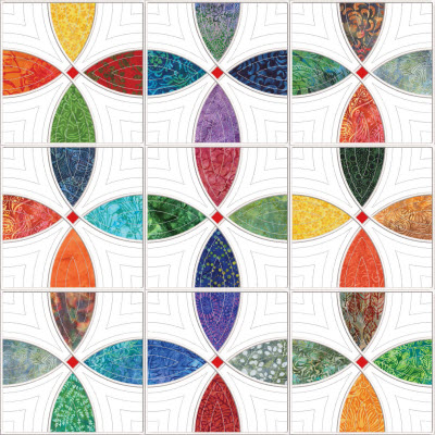 flowering snowball quilt in the hoop
