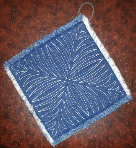 denim pot holder trivet or bag pocket