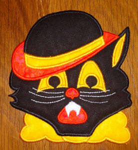 Scary Cat Applique Halloween
