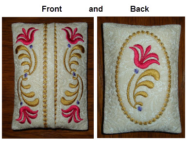 quilted tissue holder in the hoop