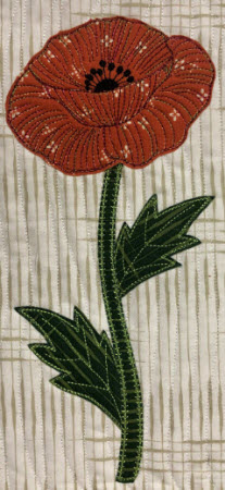 raw edge applique design - flower poppy