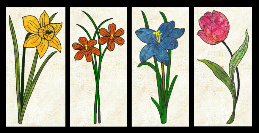 raw edge applique flowers