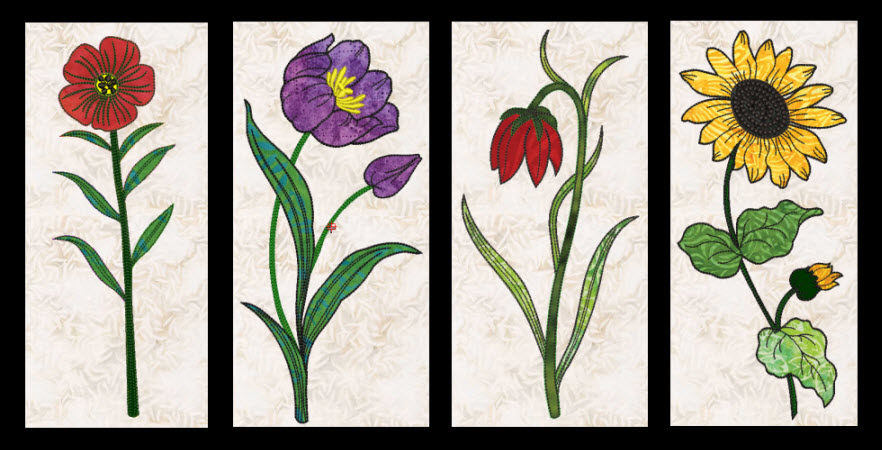 raw edge applique flowers