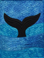 applique whale tail mini quilt