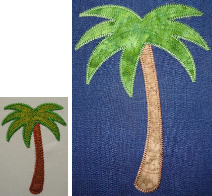 applique palm tree denim