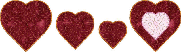 Applique Hearts Quilt in the hoop