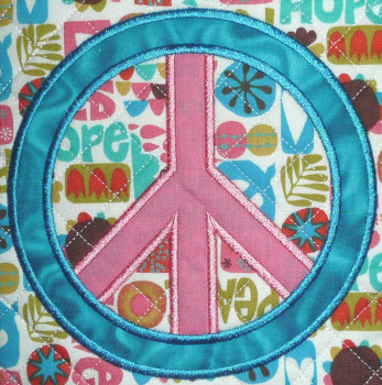 peace sign applique two
