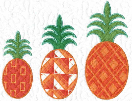 pineapple applique three sizes