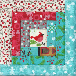 log cabin quilt in the hoop square