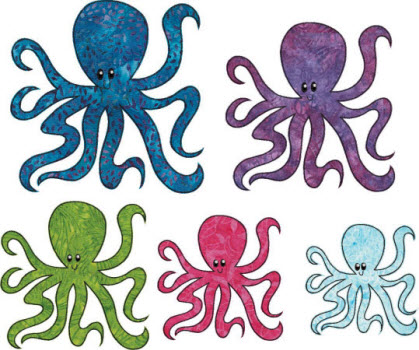 Oswin Octopus Raw edge applique design