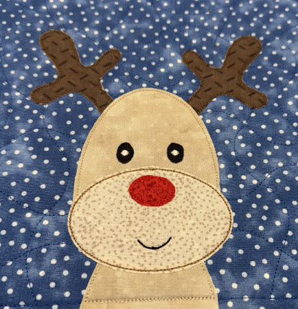 rudolph reindeer raw edge applique