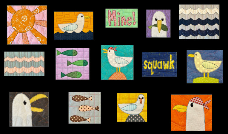 Greedy Seagulls raw edge applique